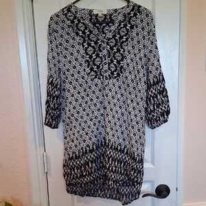Umgee Black and White Floral Tunic